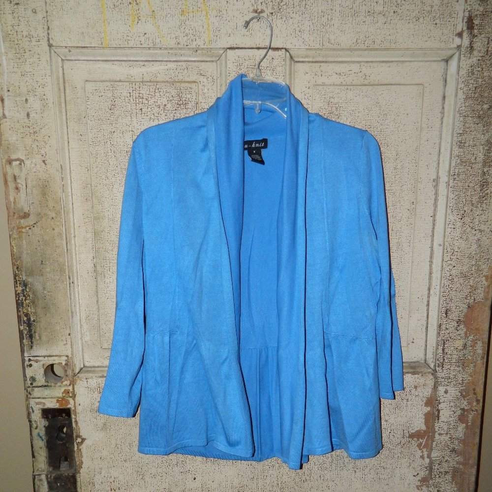 U-Knit Open Front Silk Blend Cardigan Size M (FF-4)